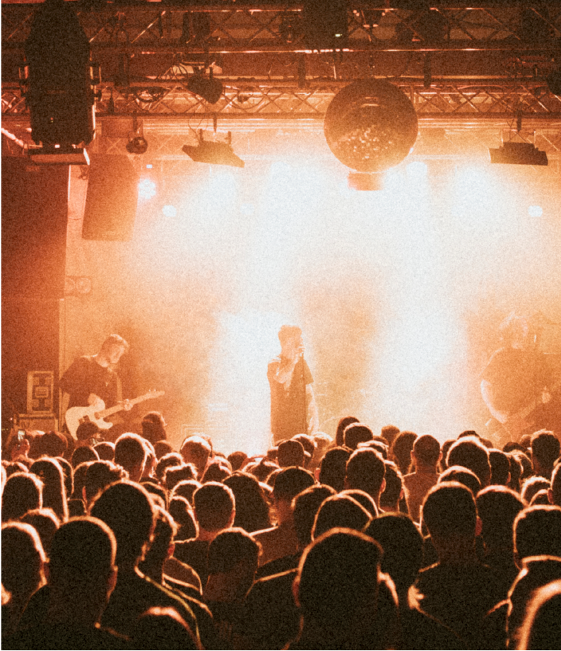 People gathered to watch a live concert